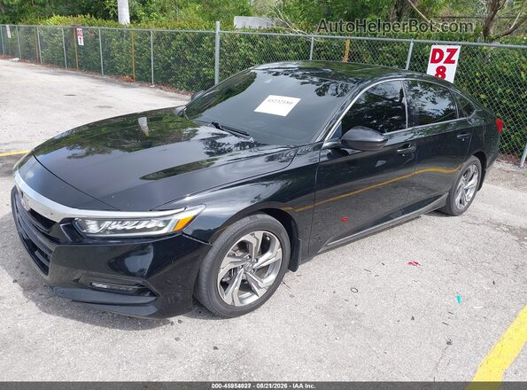 1HGCV1F50JA037134 2018 HONDA ACCORD Black Առջևի ձախ երեք քառորդ տեսարան