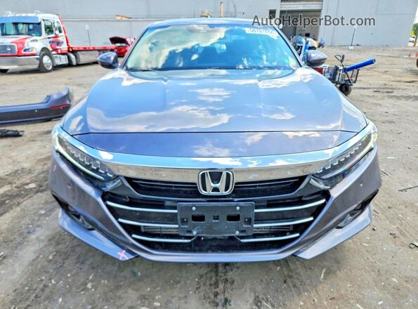 1HGCV1F50NA055669 2022 HONDA ACCORD Gray წინა ხედი