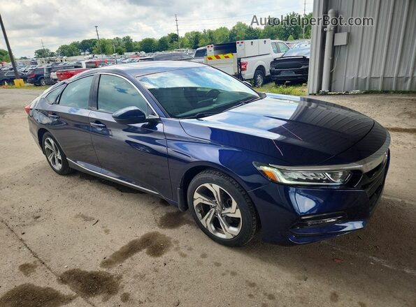 1HGCV1F51KA135526 2019 HONDA ACCORD Синий Передняя правая четверть
