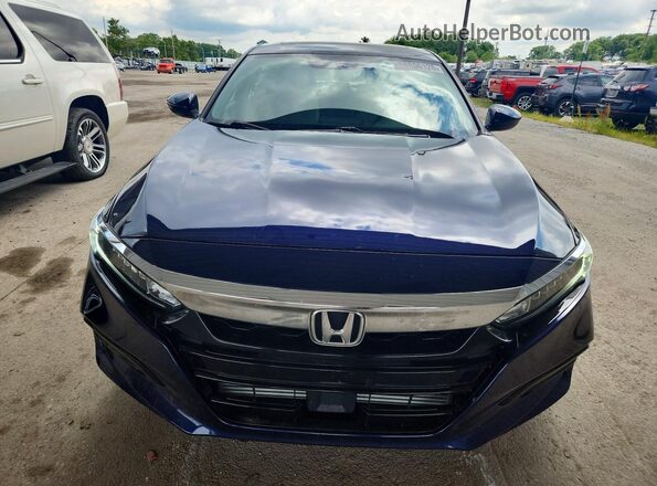 1HGCV1F51KA135526 2019 HONDA ACCORD Синий Вид спереди
