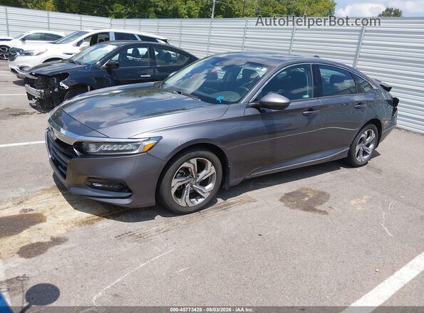 1HGCV1F52JA180585 2018 HONDA ACCORD Gray Vista tres cuartos delantera izquierda