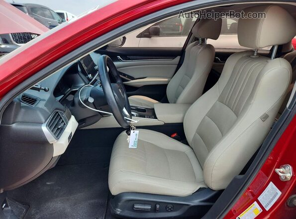 1HGCV1F52KA021387 2019 HONDA ACCORD Красный Вид салона спереди