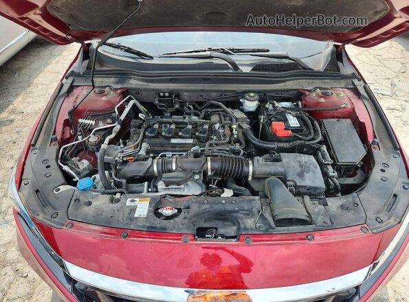 1HGCV1F52KA021387 2019 HONDA ACCORD Красный Вид задней части салона