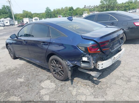 1HGCV1F53KA013105 2019 HONDA ACCORD Blue Հետևի ձախ