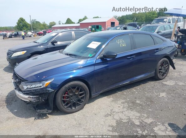 1HGCV1F53KA013105 2019 HONDA ACCORD Blue Առջևի ձախ երեք քառորդ տեսարան
