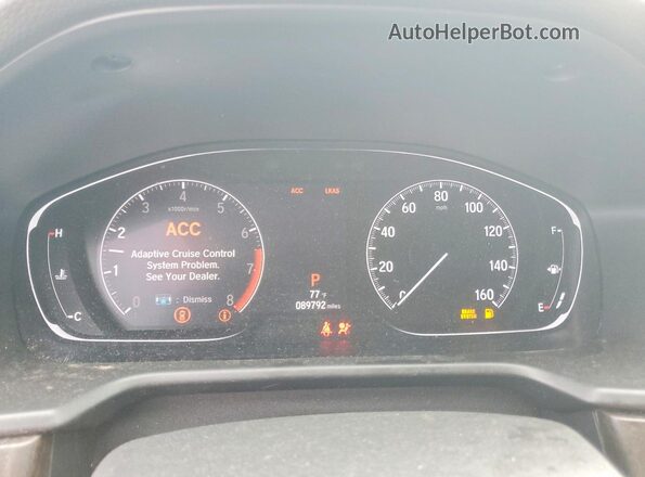 1HGCV1F53KA030714 2019 HONDA ACCORD White Instrument cluster view