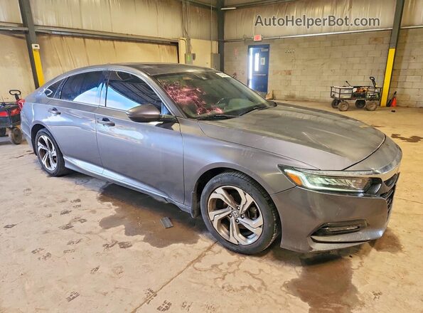 1HGCV1F55JA025951 2018 HONDA ACCORD Gray Przód prawy