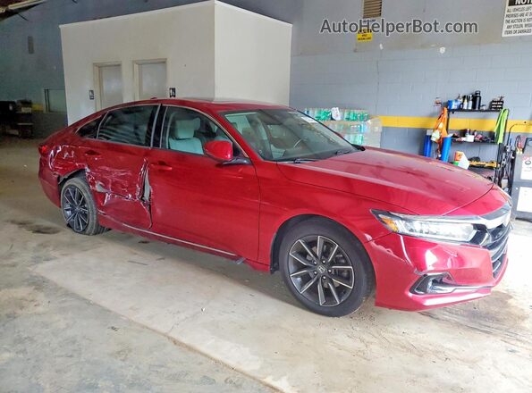 1HGCV1F55MA081392 2021 HONDA ACCORD Red Przód prawy