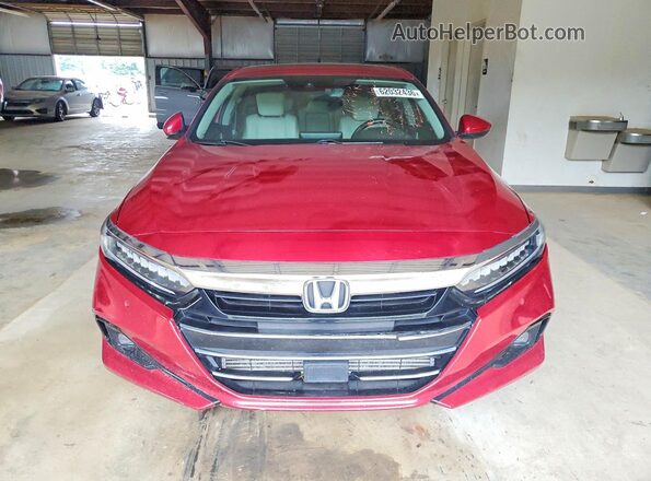 1HGCV1F55MA081392 2021 HONDA ACCORD Red Widok z przodu