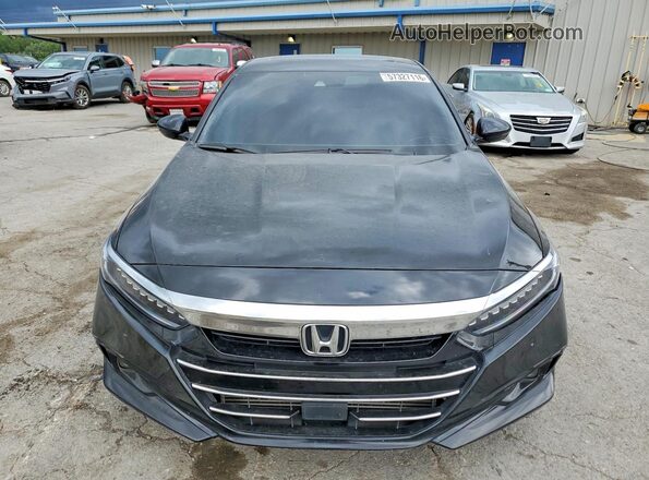 1HGCV1F57NA023768 2022 HONDA ACCORD Black Front view