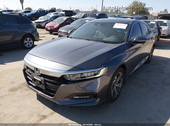1HGCV1F58JA011672 2018 HONDA ACCORD Gray Առջևի ձախ երեք քառորդ տեսարան