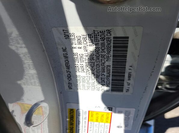 1HGCV1F58JA030738 2018 HONDA ACCORD White Շարժիչի բաժամունքի տեսք