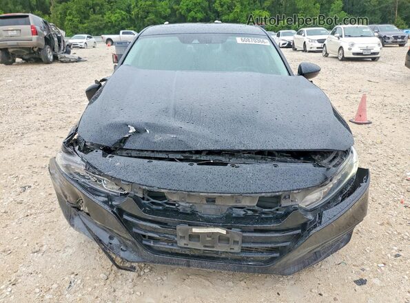 1HGCV1F58JA053775 2018 HONDA ACCORD Черный Вид спереди