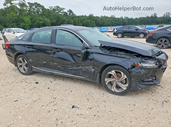 1HGCV1F58JA053775 2018 HONDA ACCORD Черный Передняя правая четверть