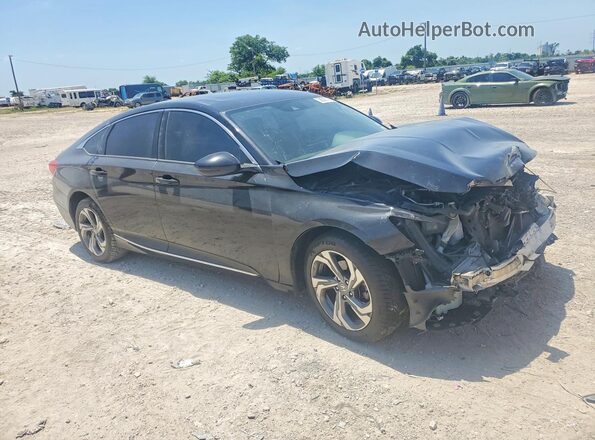 1HGCV1F58JA150944 2018 HONDA ACCORD Black Передня права чверть