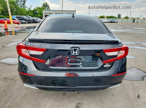 1HGCV1F59JA024771 2018 HONDA ACCORD Black Հետևի տեսք