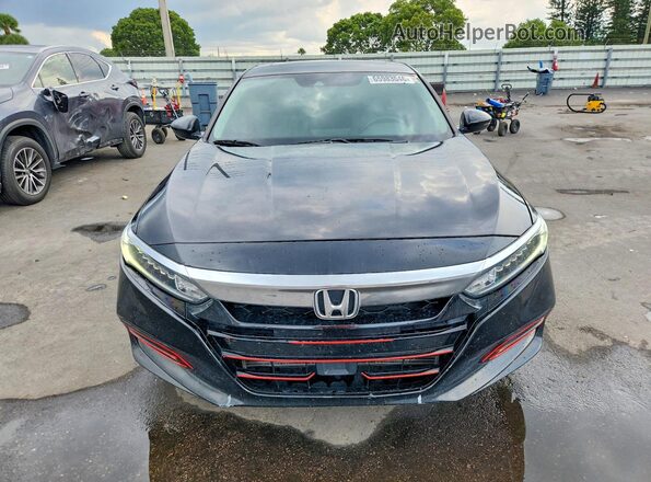 1HGCV1F59JA024771 2018 HONDA ACCORD Black Դիմացի տեսք
