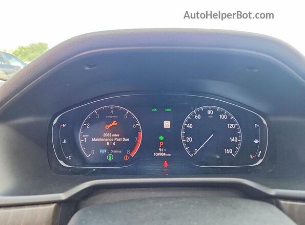 1HGCV1F59KA080274 2019 HONDA ACCORD White ხელსაწყოთა პანელის ხედი
