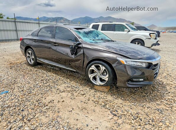 1HGCV1F5XJA142229 2018 HONDA ACCORD Black Передня права чверть
