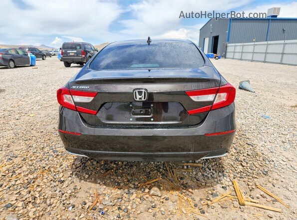 1HGCV1F5XJA142229 2018 HONDA ACCORD Black Вид ззаду
