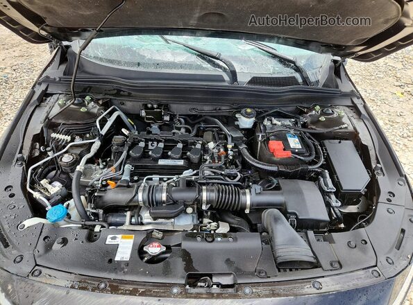 1HGCV1F5XJA142229 2018 HONDA ACCORD Black Вид задньої частини салону