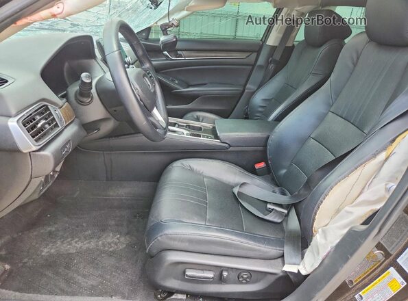 1HGCV1F5XJA142229 2018 HONDA ACCORD Black Вид салону спереду
