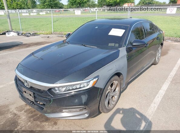 1HGCV1F5XKA136478 2019 HONDA ACCORD Black Передня ліва чверть