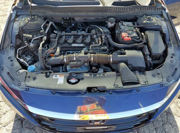 1HGCV1F90JA003763 2018 HONDA ACCORD Blue Вид задньої частини салону