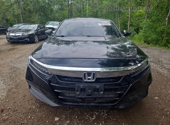 1HGCV1F90JA806928 2018 HONDA ACCORD Black წინა ხედი