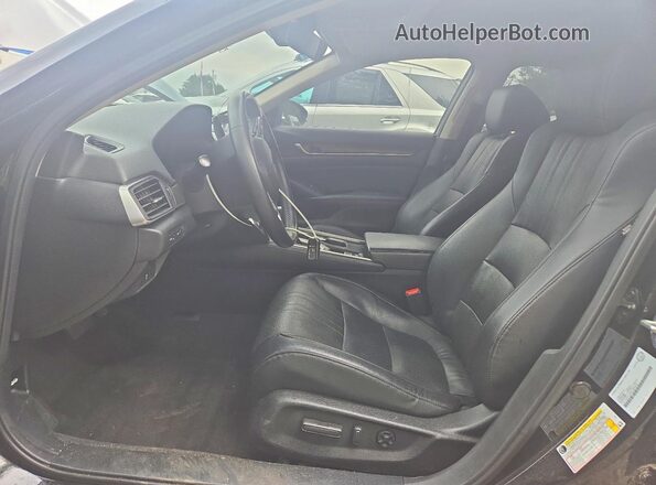 1HGCV1F90JA806928 2018 HONDA ACCORD Black წინა სალონის ხედი