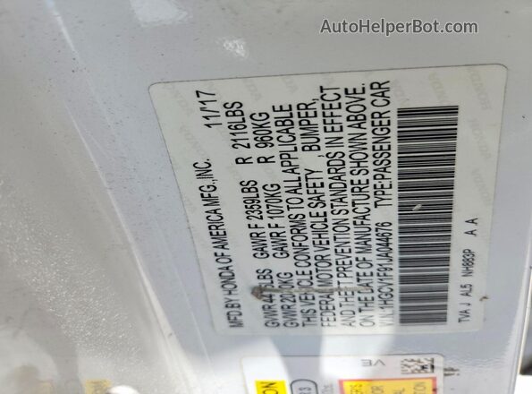 1HGCV1F91JA044676 2018 HONDA ACCORD Серебряный Вид подкапотного пространства