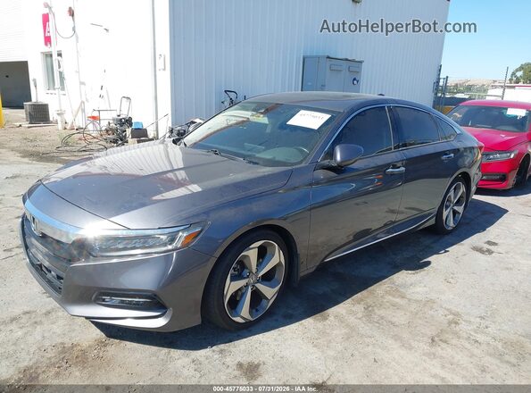 1HGCV1F91JA079511 2018 HONDA ACCORD Gray წინა ხედი