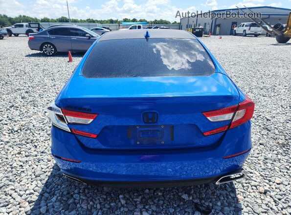1HGCV1F92JA003022 2018 HONDA ACCORD Blue უკანა ხედი