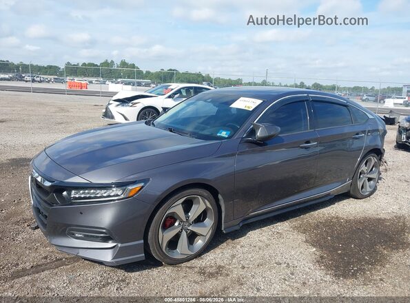 1HGCV1F92JA105808 2018 HONDA ACCORD Gray Przód lewy