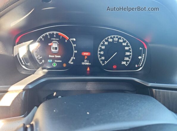 1HGCV1F92JA802119 2018 HONDA ACCORD Black Instrument cluster view