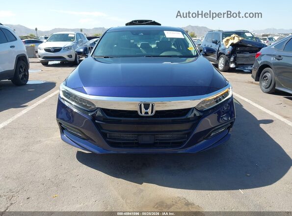 1HGCV1F94JA016418 2018 HONDA ACCORD Blue Widok zestawu wskaźników