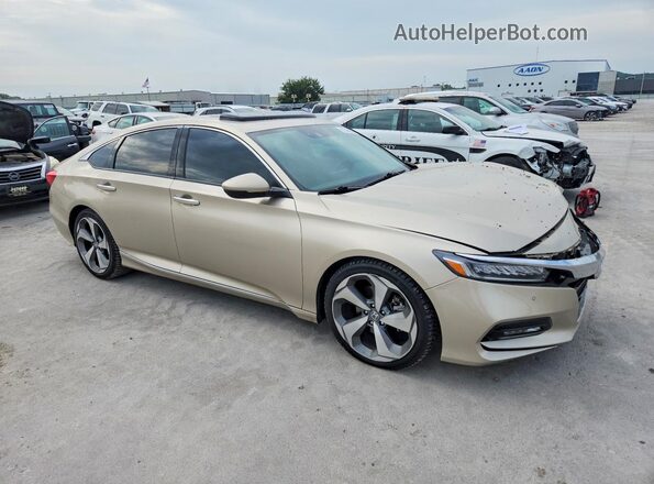 1HGCV1F95JA179109 2018 HONDA ACCORD Золотой Передняя правая четверть