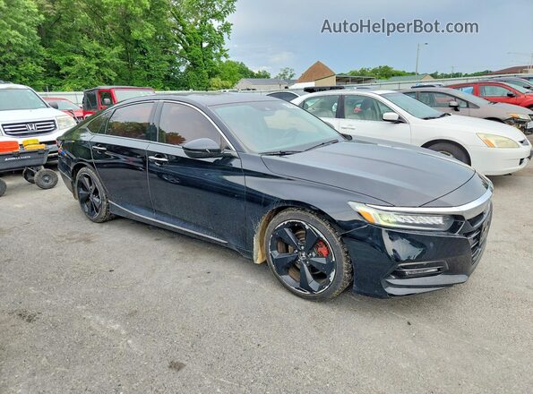 1HGCV1F96JA026268 2018 HONDA ACCORD Черный Передняя правая четверть