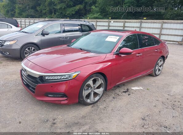 1HGCV1F97JA121471 2018 HONDA ACCORD Red წინა მარცხენა ხედი სამი მეოთხედიდან