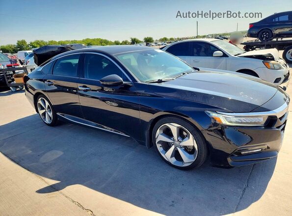 1HGCV1F99JA120693 2018 HONDA ACCORD Black Delantero derecho