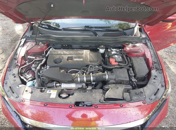 1HGCV2E34KA003222 2019 HONDA ACCORD Red Вид ззаду