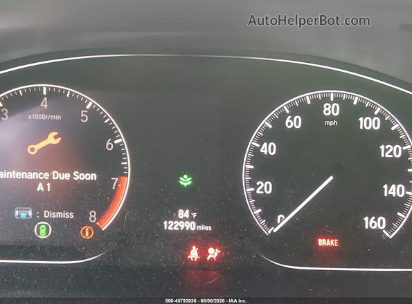 1HGCV2E34KA003222 2019 HONDA ACCORD Red Вид задніх сидінь