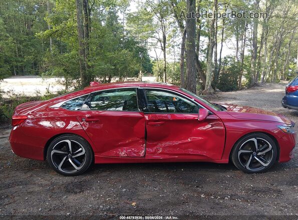 1HGCV2E34KA003222 2019 HONDA ACCORD Red Вид задньої частини салону