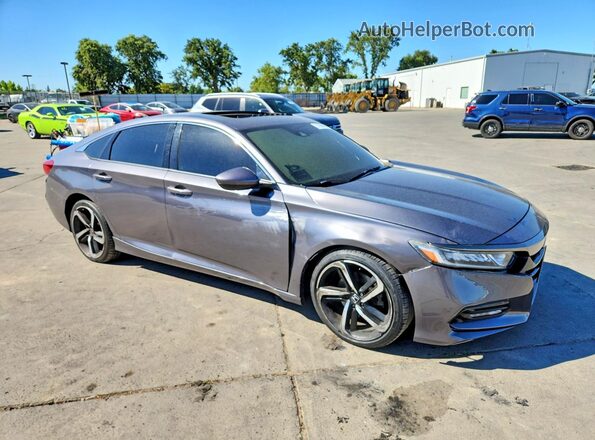 1HGCV2F30JA049370 2018 HONDA ACCORD Gray Առջևի աջ