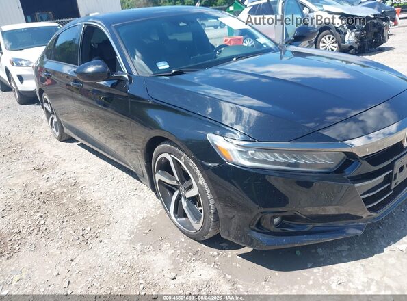 1HGCV2F30MA027065 2021 HONDA ACCORD Black წინა ხედი