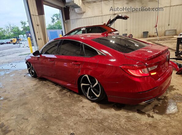 1HGCV2F31KA004939 2019 HONDA ACCORD Red Tył lewy