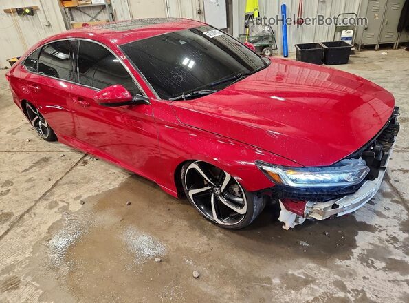 1HGCV2F31KA004939 2019 HONDA ACCORD Red Przód prawy