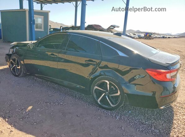 1HGCV2F31MA010470 2021 HONDA ACCORD Black Trasero izquierdo