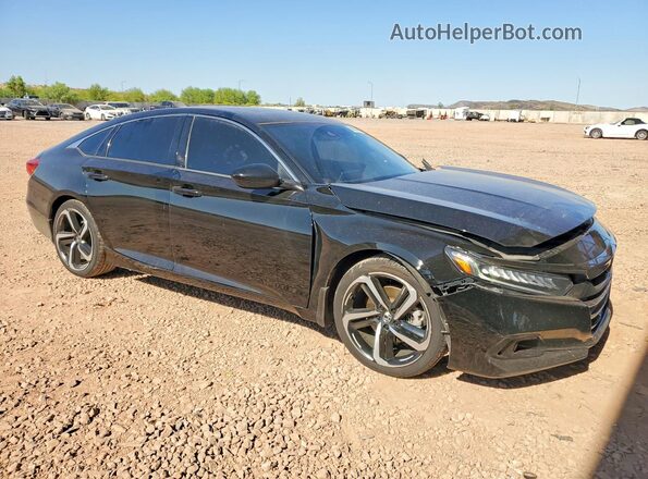 1HGCV2F31MA010470 2021 HONDA ACCORD Black Delantero derecho