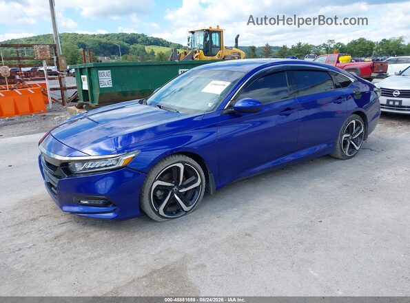 1HGCV2F32KA027954 2019 HONDA ACCORD Blue Przód lewy